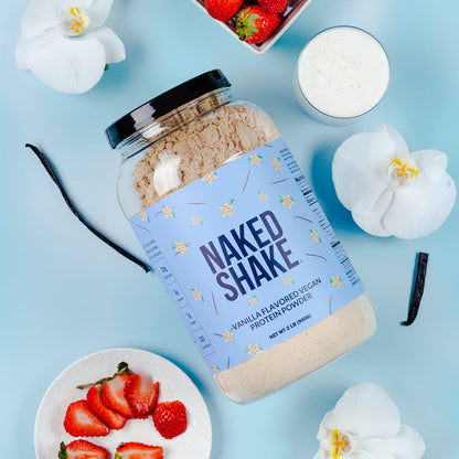 NAKED Shake - Vanilla Protein Powder - Plant Based Protein Shake with Mct Oil, NSF Certified, Gluten-Free, Soy-Free, No Gmos Or Artificial Sweeteners - 30 Servings - Maple Wellness Supplements