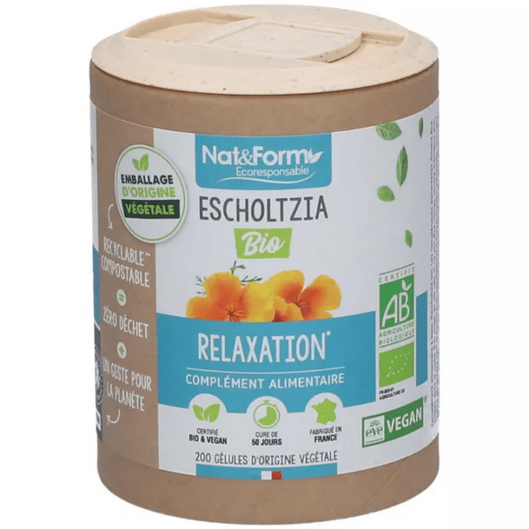 Nat & Form Escholtzia Bio 200 Vegetable Capsules Eco - Maple Wellness Supplements