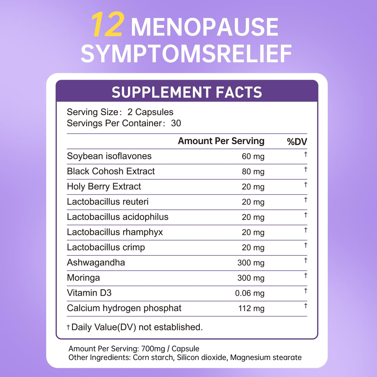 Natener Menopause Supplement for Women, Relieves 12 Menopausal Symptoms* | Black Cohosh + Soy Isoflavones + Ashwagandha + Moringa | for Alleviate Hot Flashes*, Night Sweats*, Weight* & Mood Swings* - Maple Wellness Supplements
