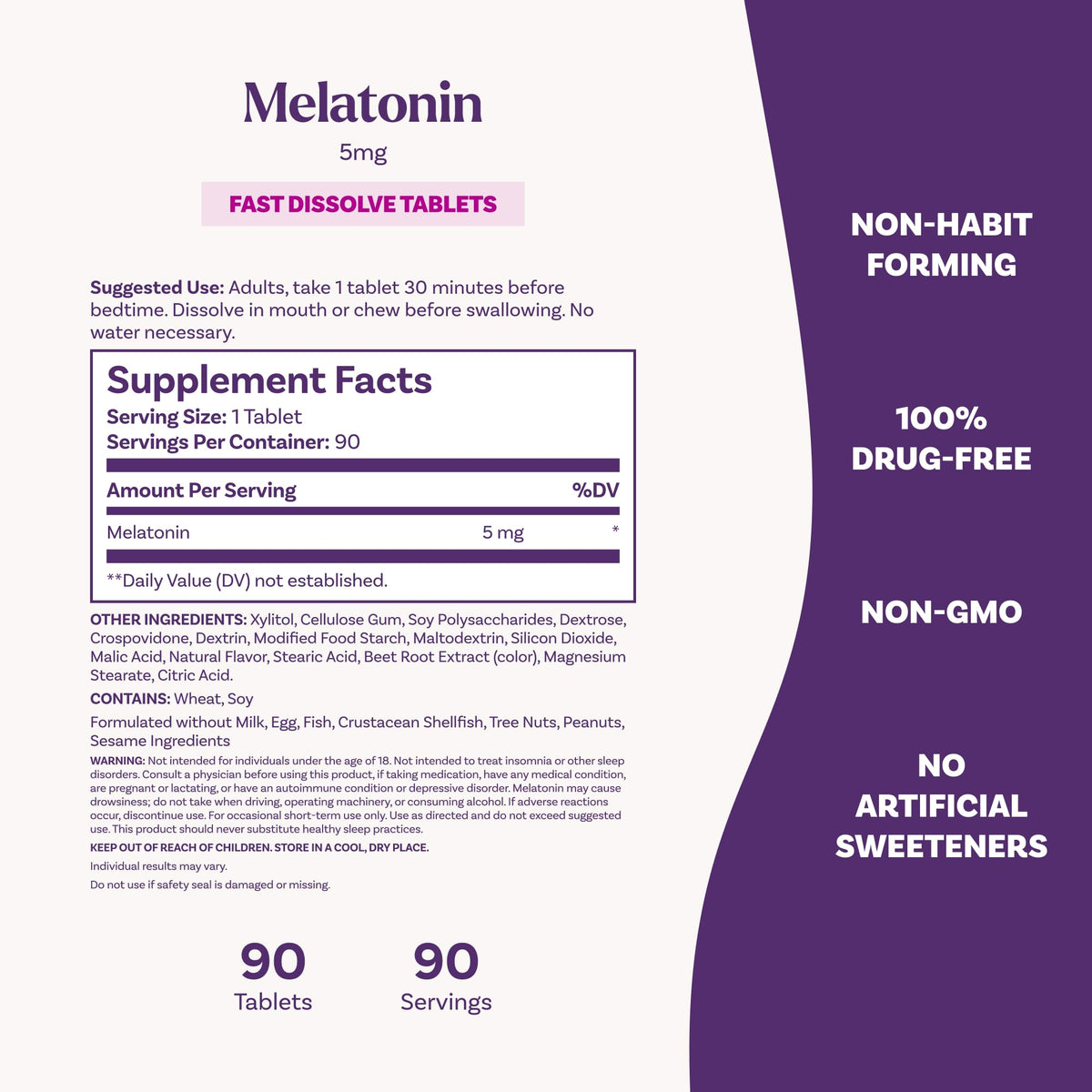 Natrol 5mg Fast Dissolve Tablets Melatonin Strawberry Flavor - Maple Wellness Supplements
