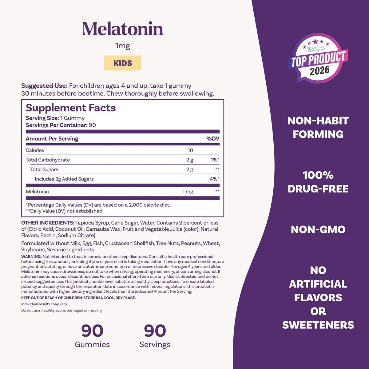 Natrol Kids Melatonin 1mg, for Restful Sleep, 90 Raspberry-Flavored Gummies - Maple Wellness Supplements