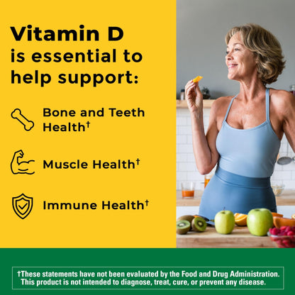 Nature Made Vitamin D3 5000 IU Per Serving Gummies Extra Strength, Bone and Immune Health Support, 150 Vitamin D Gummies for Adults, 75 Day Supply - Maple Wellness Supplements
