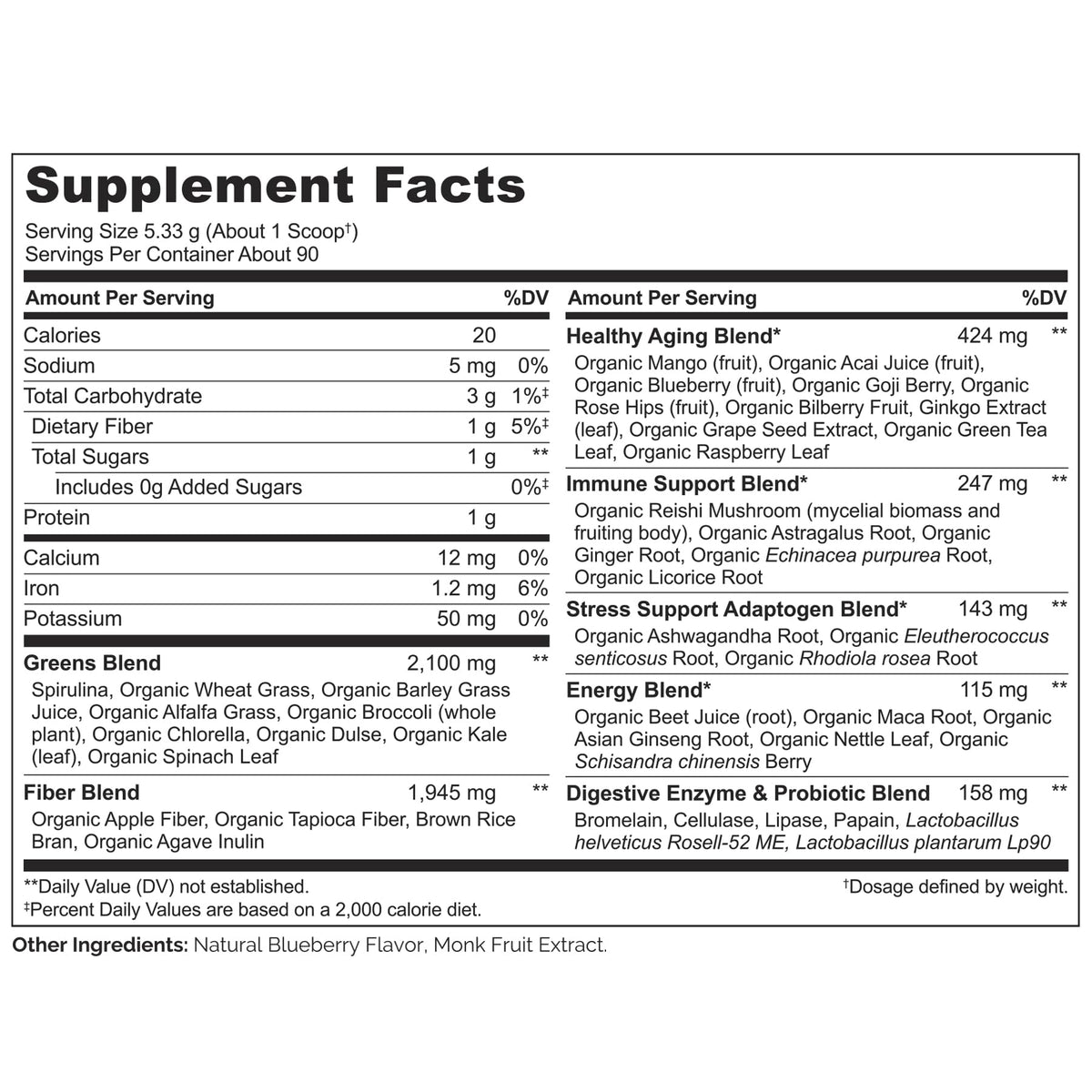 NATURELO Raw Greens Superfood Powder 480 Grams, Mixed Berry - Supports Energy, Immunity and Detox - Includes Spirulina, Wheat Grass and Organic - Maple Wellness Supplements