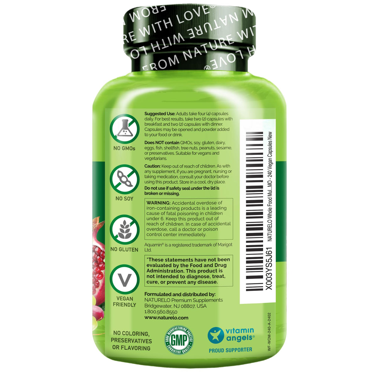 NATURELO Whole Food Multivitamin for Women - with Vitamins, Minerals, & Organic Extracts - Supplement for Energy and Heart Health - Maple Wellness Supplements
