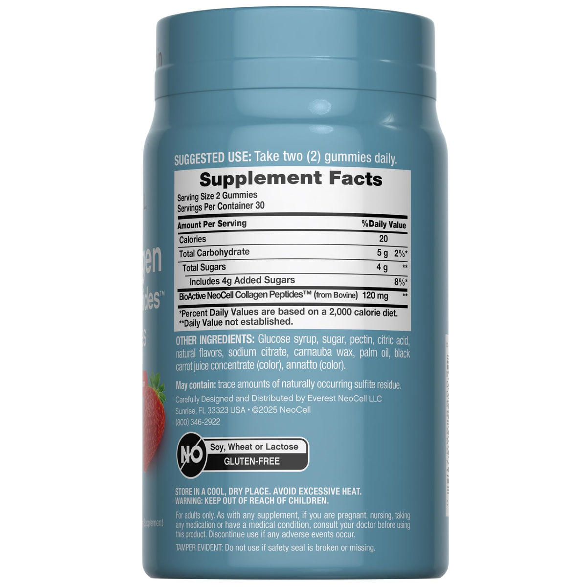 NeoCell Collagen Peptides Gummies | 60 Count | Types I & III | Advanced Formula Supplement | for Women and Men - Maple Wellness Supplements