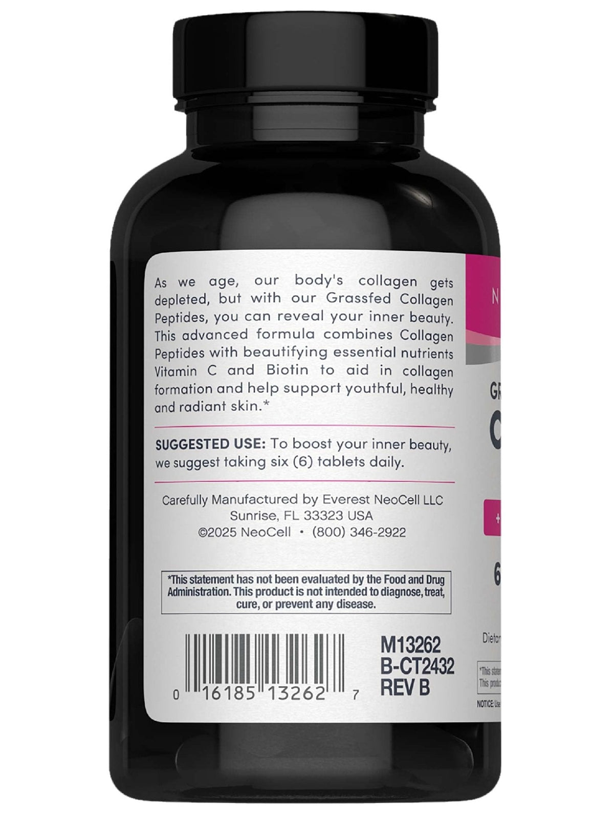 NeoCell Collagen Peptides Pills | 270 Caplets | with Vitamin C and Biotin | Grass Fed Bovine | Hair, Skin, & Nails | for Women and Men - Maple Wellness Supplements