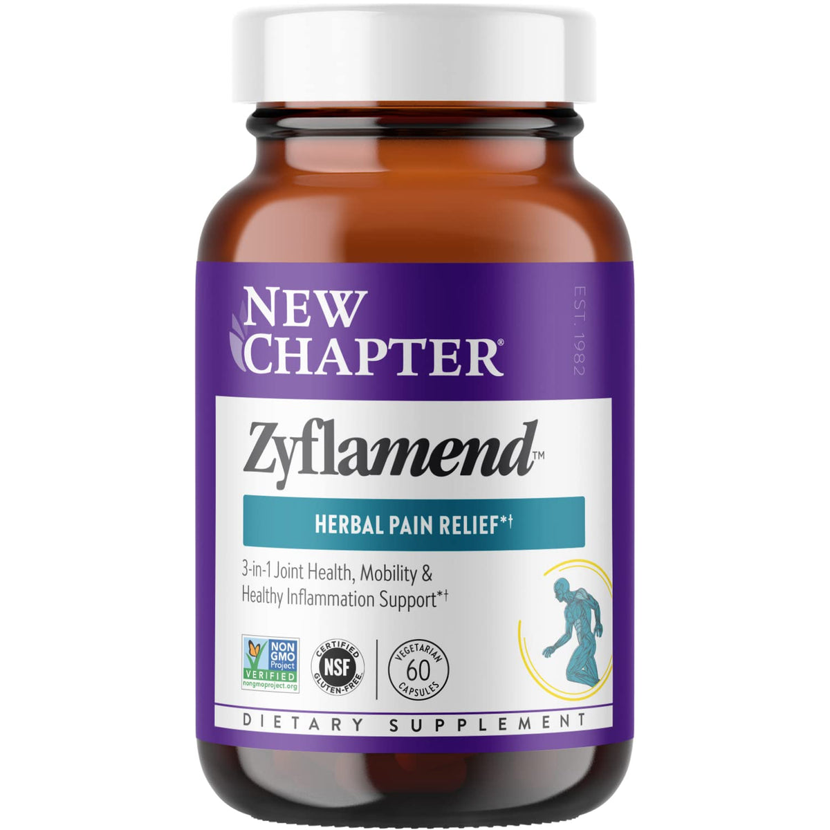 New Chapter Zyflamend™ Joint Supplement & Herbal Pain Relief – 10-in-1 Superfood Blend with Turmeric, Ginger & Green Tea - for Healthy Inflammation Response, Mobility & Flexibility, 60 Capsules - Maple Wellness Supplements