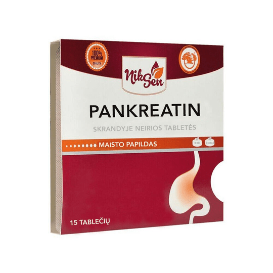Buy ​NikSen Pancreatin 10000 Natural Digestion Enzymes панкреатин, 15 tablets - Vitaza UK Supplements UK