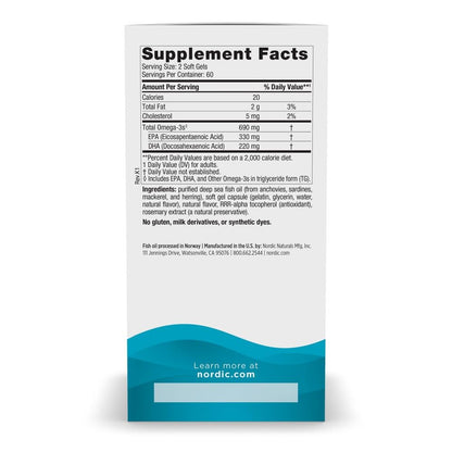 Nordic Naturals Omega-3, Lemon Flavor - 120 Soft Gels - 690 mg Omega-3 - Fish Oil - EPA & DHA - Immune Support, Brain & Heart Health, Optimal Wellness - Non-GMO - 60 Servings - Maple Wellness Supplements