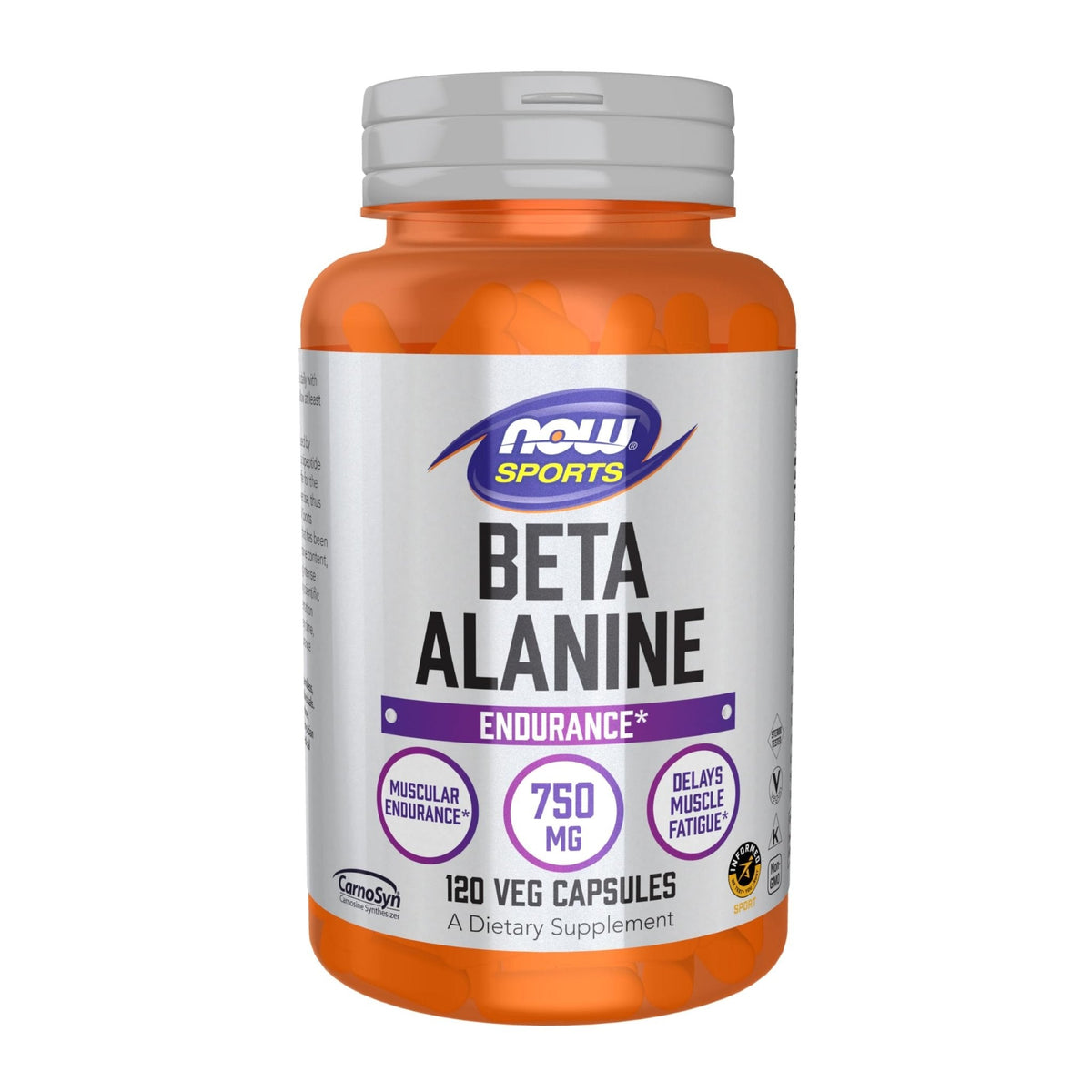 NOW Foods Sports Nutrition, Beta-Alanine 750 mg, Delays Muscle Fatigue*, Endurance*, 120 Veg Capsules - Maple Wellness Supplements