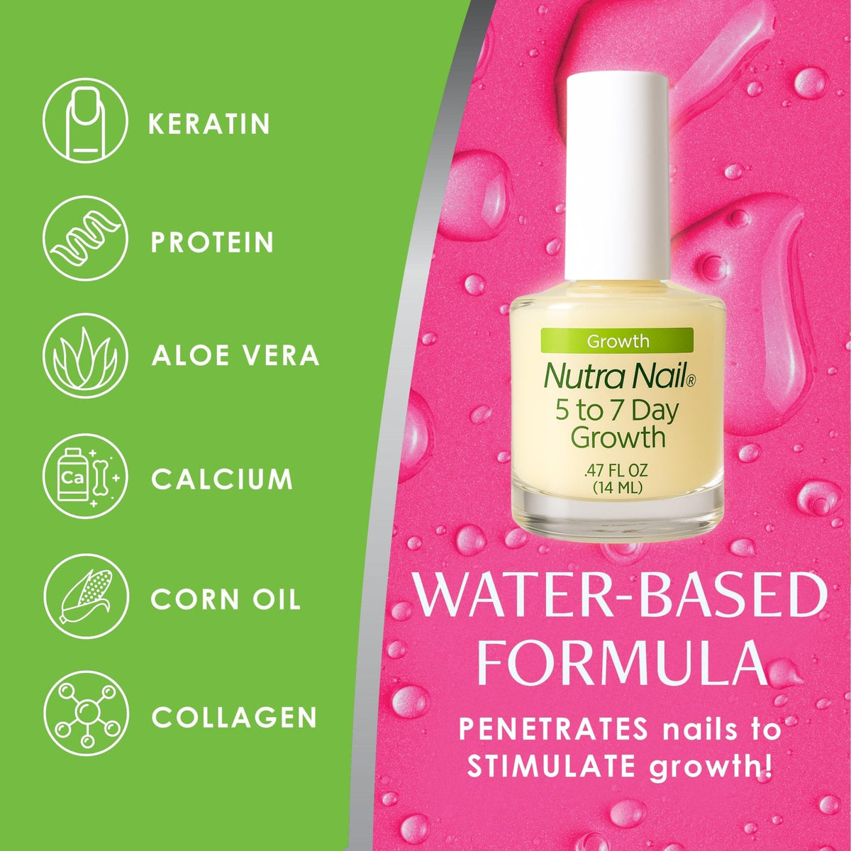 Buy ​Nutra Nail 5 to 7 Day Growth Treatment - Fast Keratin Nail Hardener & Nail Strengthener for Thin Nails, Brittle & Damaged (0.47 Fl Oz) - Vitaza UK Supplements UK