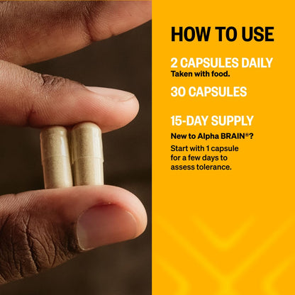 ONNIT Alpha Brain Nootropic Brain Supplement for Focus, Memory, Mental Clarity, Cognitive Support with L-Theanine and Vitamin B6, 30 Count Capsules - Maple Wellness Supplements