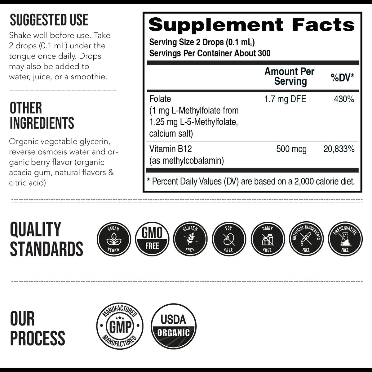 Organic Methyl Folate 1000 mcg + Methyl B12 Cofactor (300 Servings) – Metabolically Active 5-MTHF Form, Organic Berry Flavor - Maple Wellness Supplements