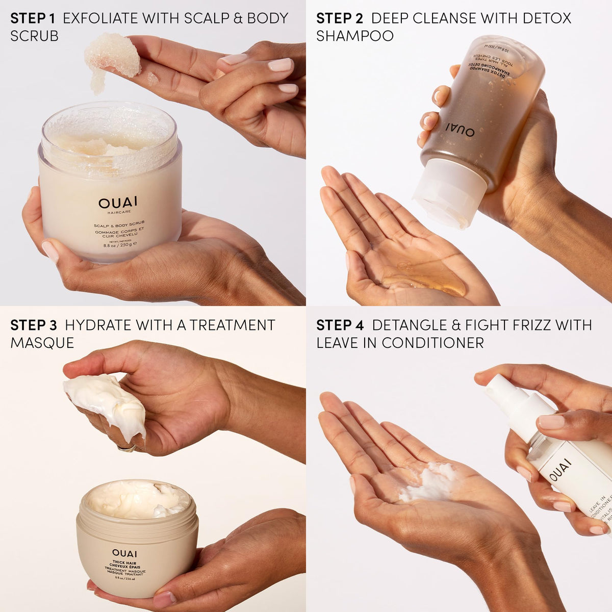 OUAI Detox Shampoo - Clarifying Shampoo for Build Up, Dirt, Oil, Product and Hard Water - Apple Cider Vinegar & Keratin for Clean, Refreshed Hair - Sulfate-Free Hair Care (10 oz) - Maple Wellness Supplements
