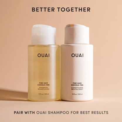 OUAI Fine Hair Conditioner - Volumizing Conditioner for Fine Hair Made with Keratin, Biotin and Chia Seed Oil - Adds Softness, Bounce and Volume - Free from Parabens, Sulfates, and Phthalates (10 Oz) - Maple Wellness Supplements
