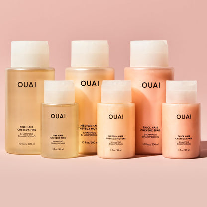 OUAI Fine Shampoo Travel Size - Volumizing Shampoo with Strengthening Keratin, Biotin & Chia Seed Oil for Fine Hair - For Clean, Weightless Body - Paraben, Phthalate & Sulfate Free Hair Care (3 Fl Oz) - Maple Wellness Supplements
