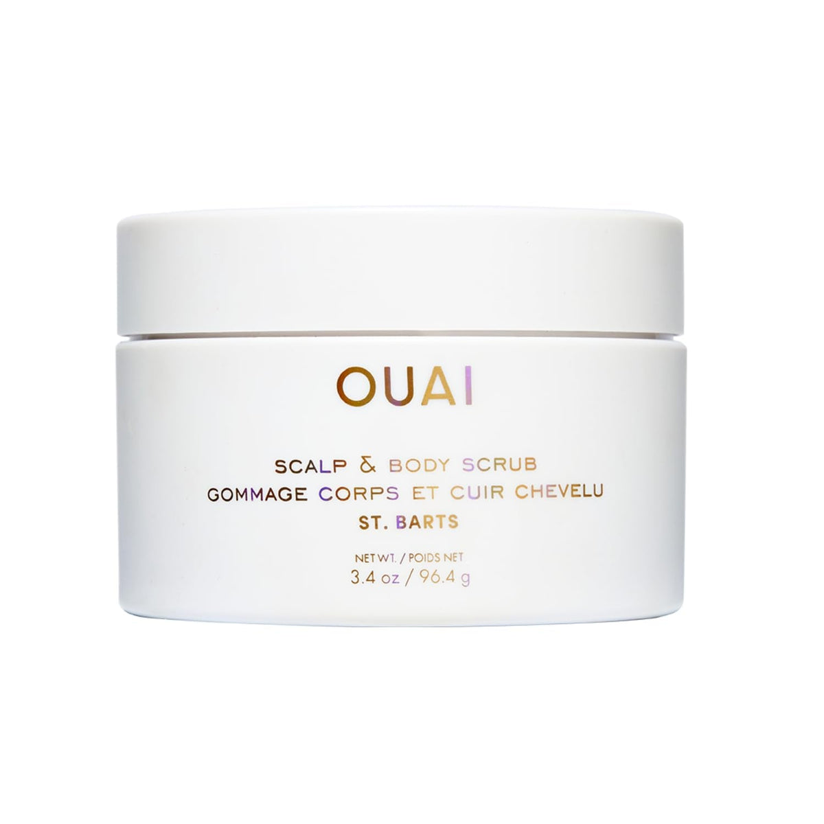 OUAI Scalp & Body Scrub, St. Barts Travel Size - Exfoliating Body Scrub with Sugar & Coconut Oil Blend for Smooth, Moisturized Skin - Gentle Scalp Exfoliator for Removing Product Build Up (3.4 oz) - Maple Wellness Supplements