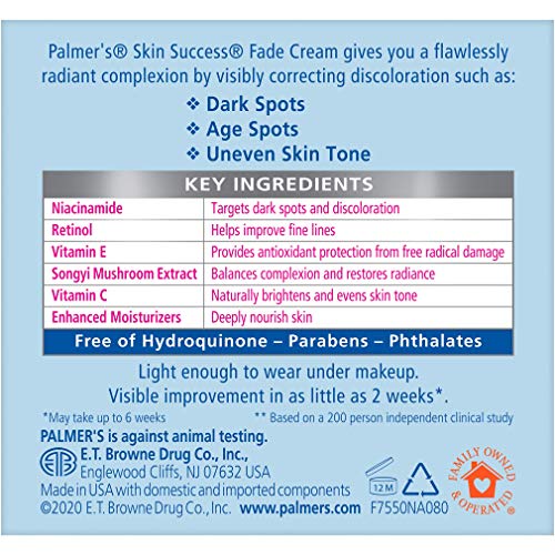 Palmer's Skin Success Anti-Dark Spot Fade Cream with Vitamin E and Niacinamide, for All Skin Types 2.7 Ounce - Maple Wellness Supplements