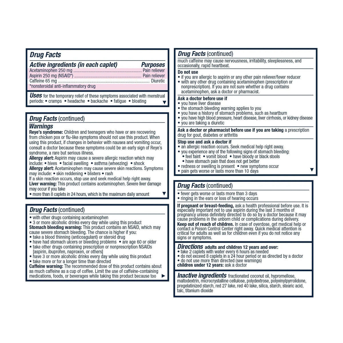 Pamprin Maximum Strength Formula, 24 Caplets (Pack of 3) - Maple Wellness Supplements