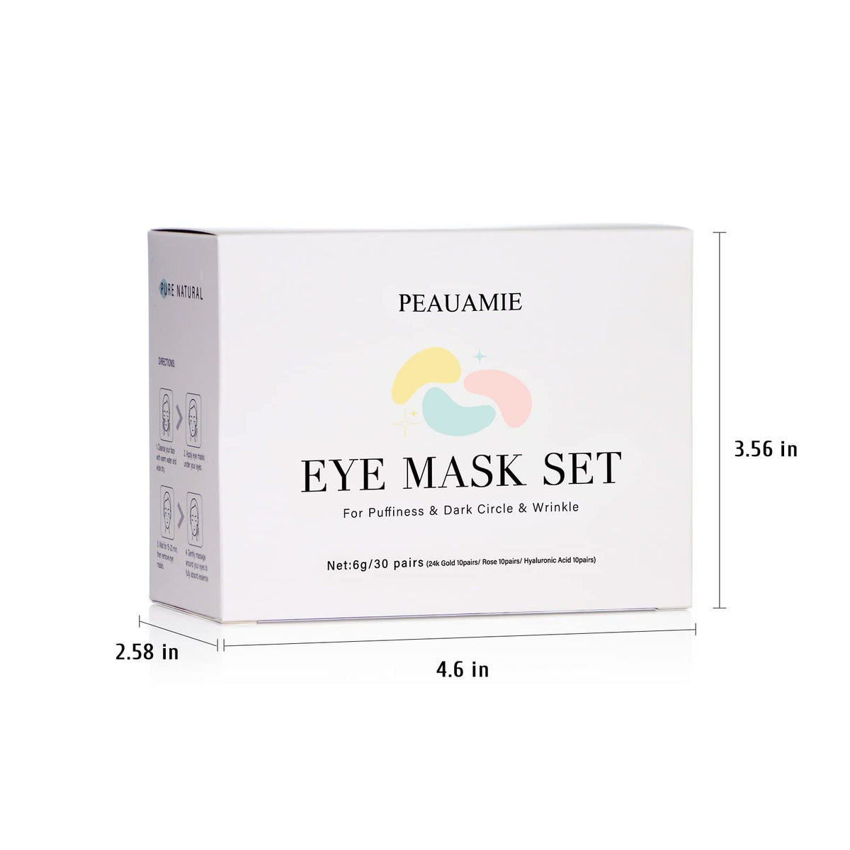 PEAUAMIE Under Eye Patches Gold and Hyaluronic Acid for puffy eyes,Rose Eye Masks - Maple Wellness Supplements