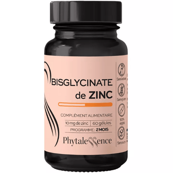 Buy ​Phytalessence Zinc Bisglycinate 60 Capsules - Vitaza UK Supplements UK
