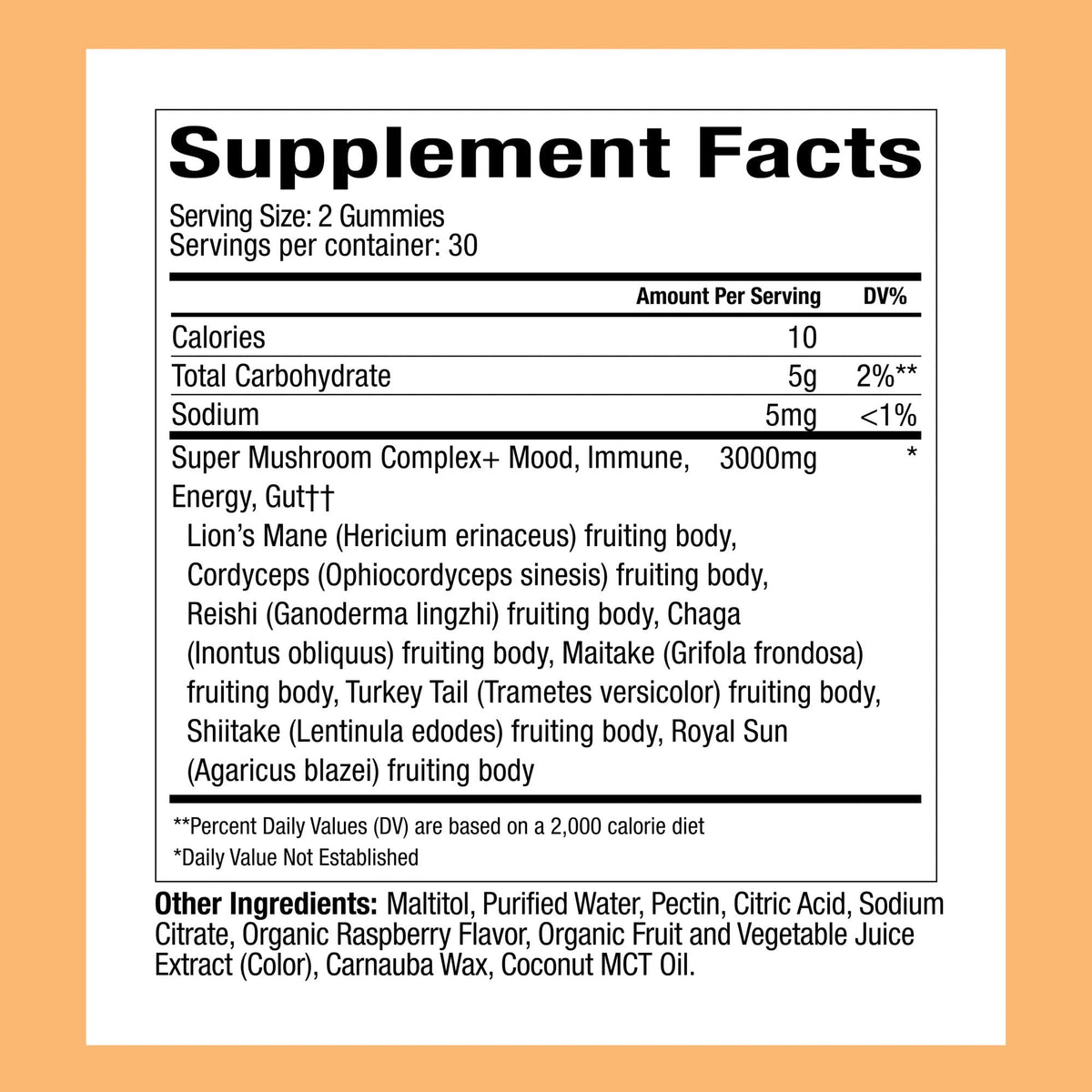 Plant People WonderDay Mushroom Gummies - Lion’s Mane, Cordyceps, Chaga Mushroom Supplement to Support Immune System De-Stress Boost Mood & Energy in Adults Natural - Maple Wellness Supplements