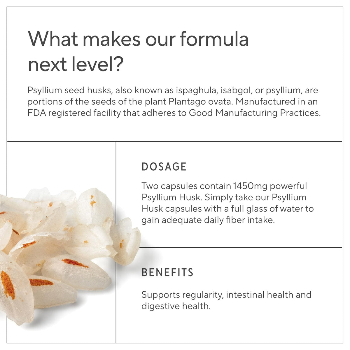 Premium Psyllium Husk Fiber Supplement 1450mg, 240 Capsules - Maple Wellness Supplements
