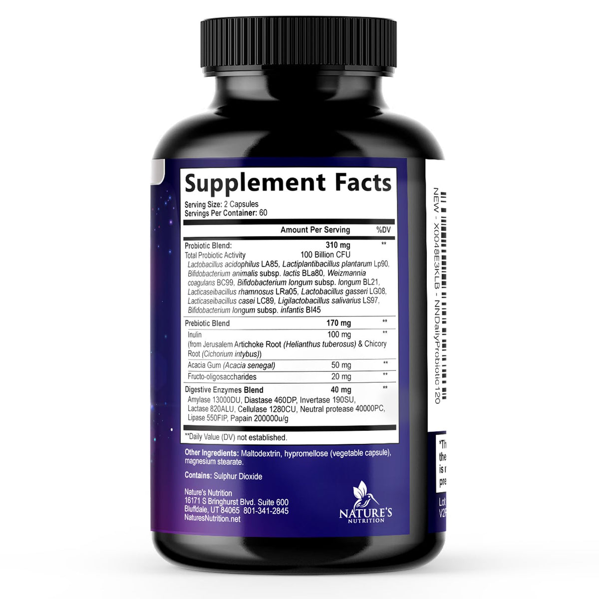 Probiotics 100 Billion CFU Per Serving - 10 Premium Strains + Prebiotics - Best Probiotic Supplement for Women & Men - Supports Immune, Digestive Health, - Maple Wellness Supplements