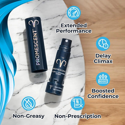 Promescent Desensitizing Delay Spray for Men Clinically Proven to Help You Last Longer in Bed, Prolong Climax for Him, 2.6 ml + Testosterone Booster for Men Supplement with KSM-66 Ashwagandha - Maple Wellness Supplements