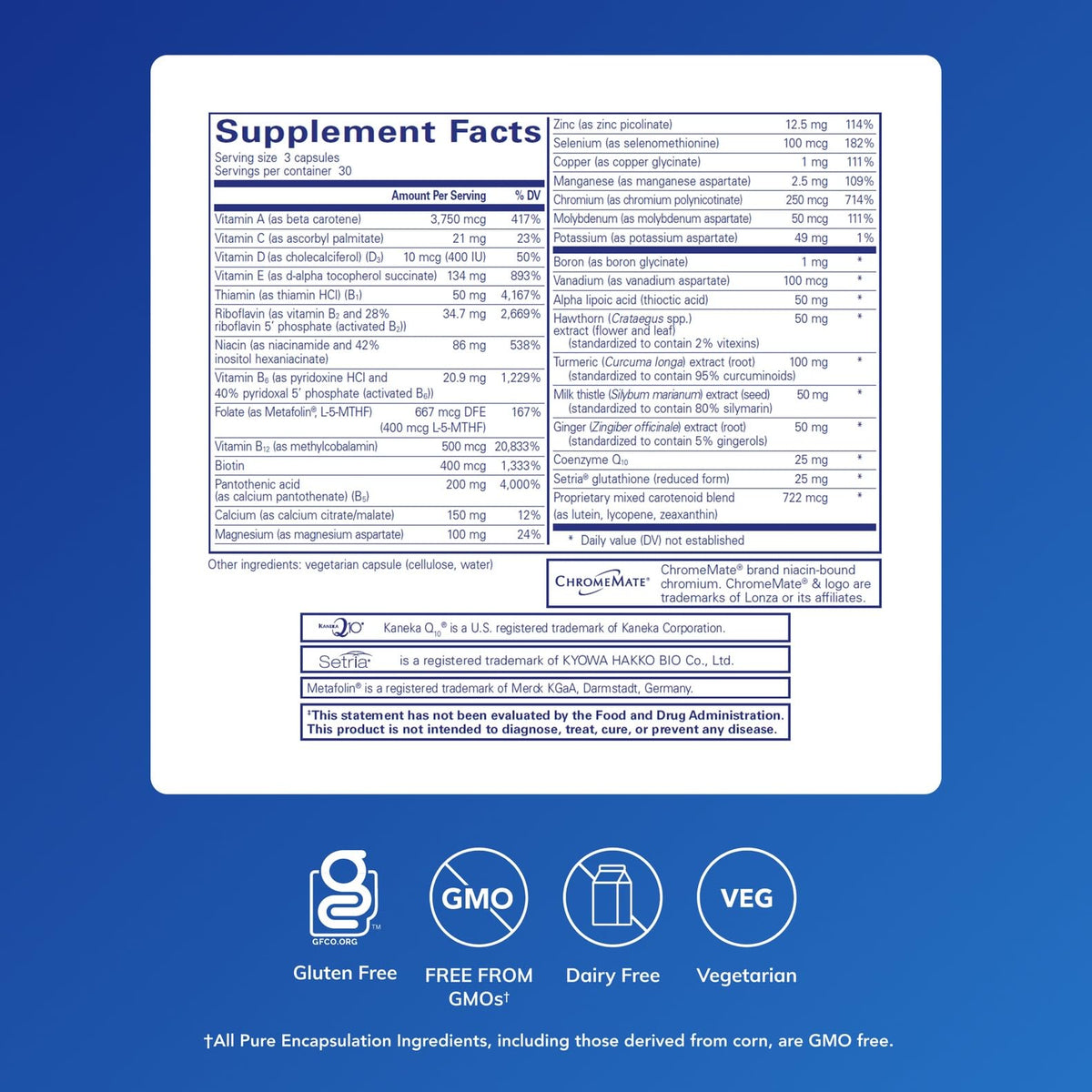 Pure Encapsulations UltraNutrient - Minerals & Multivitamins - Supports Liver & Heart Health* - Supplement for Antioxidants - with Vitamin C, CoQ10 - Non-GMO * Gluten-Free - 90 Capsules - Maple Wellness Supplements