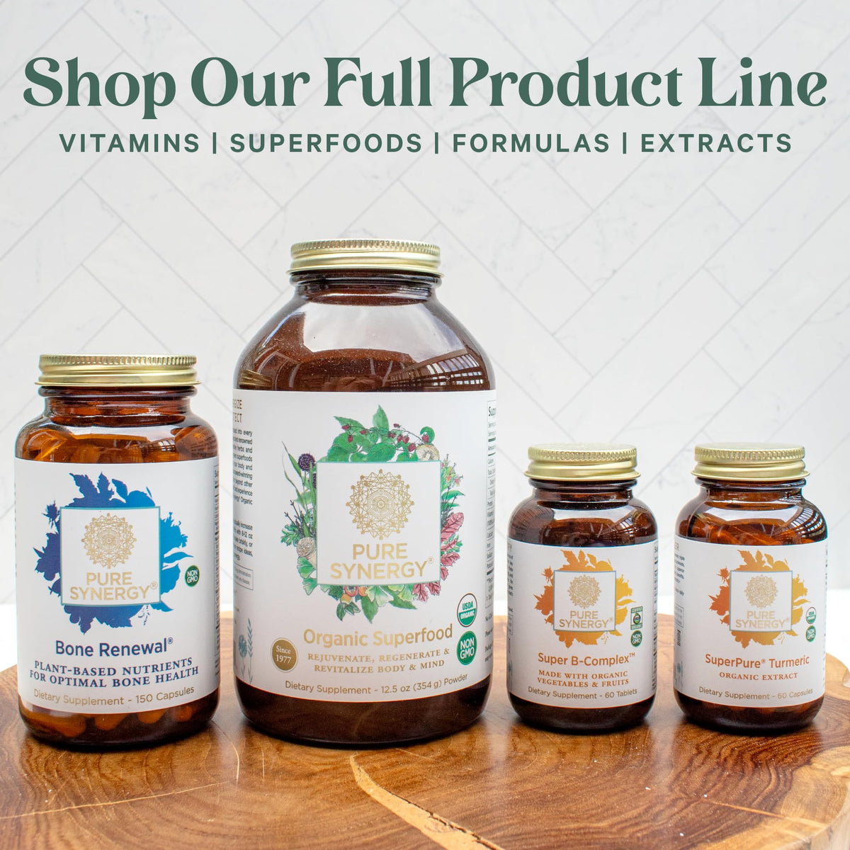 PURE SYNERGY Vita·Min·Vitality | Natural Multivitamin for Men | Men’s Daily Multivitamin Made with Organic Whole Foods | for Energy, Stress, and Immune Support (60 Tablets) - Maple Wellness Supplements