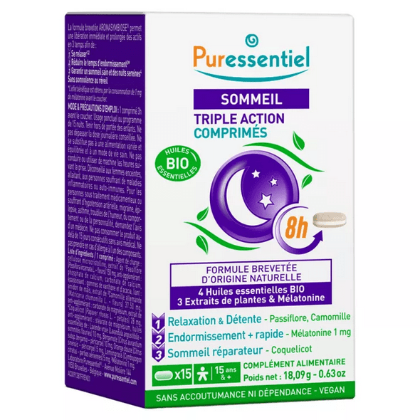 Buy ​Puressentiel Sleep Triple Action 15 Tablets - Vitaza UK Supplements UK