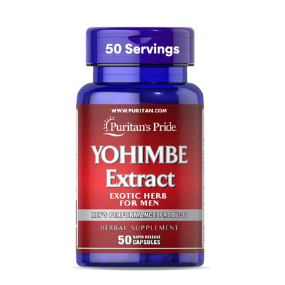 Buy ​Puritan's Pride Yohimbe Exotic Herb for Men 250 mg (1000mg Equivalent), Dietary Supplement, 50 Rapid Release Capsules - Vitaza UK Supplements UK