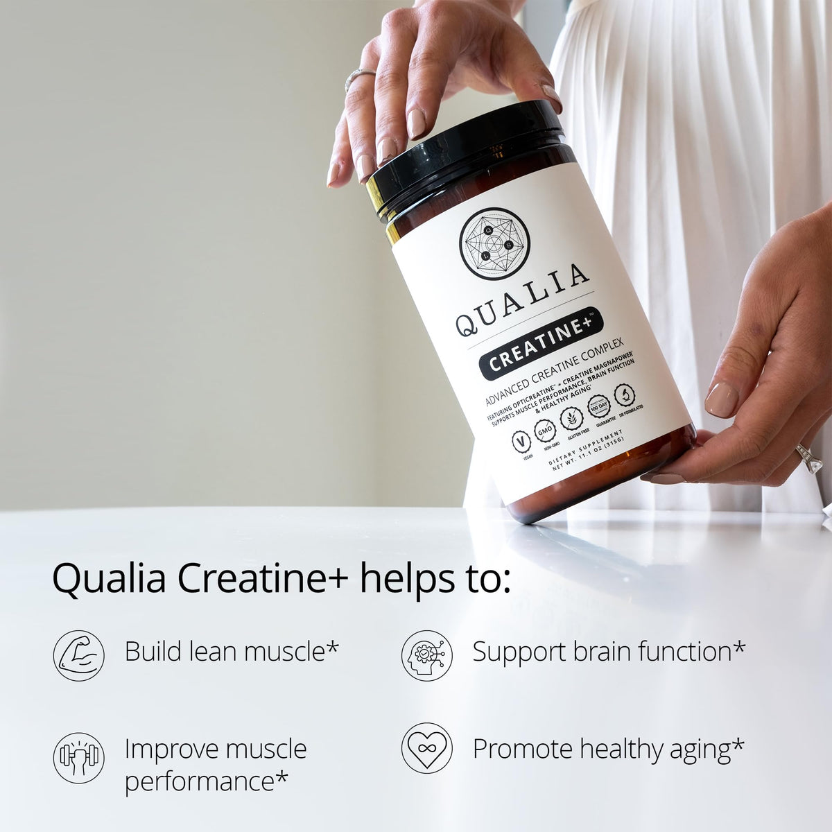 Qualia Creatine | Advanced Creatine Complex | 2 Sources + Magnesium | Optimized Absorption | Muscle Performance, Brain Function, & Healthy Aging - Maple Wellness Supplements