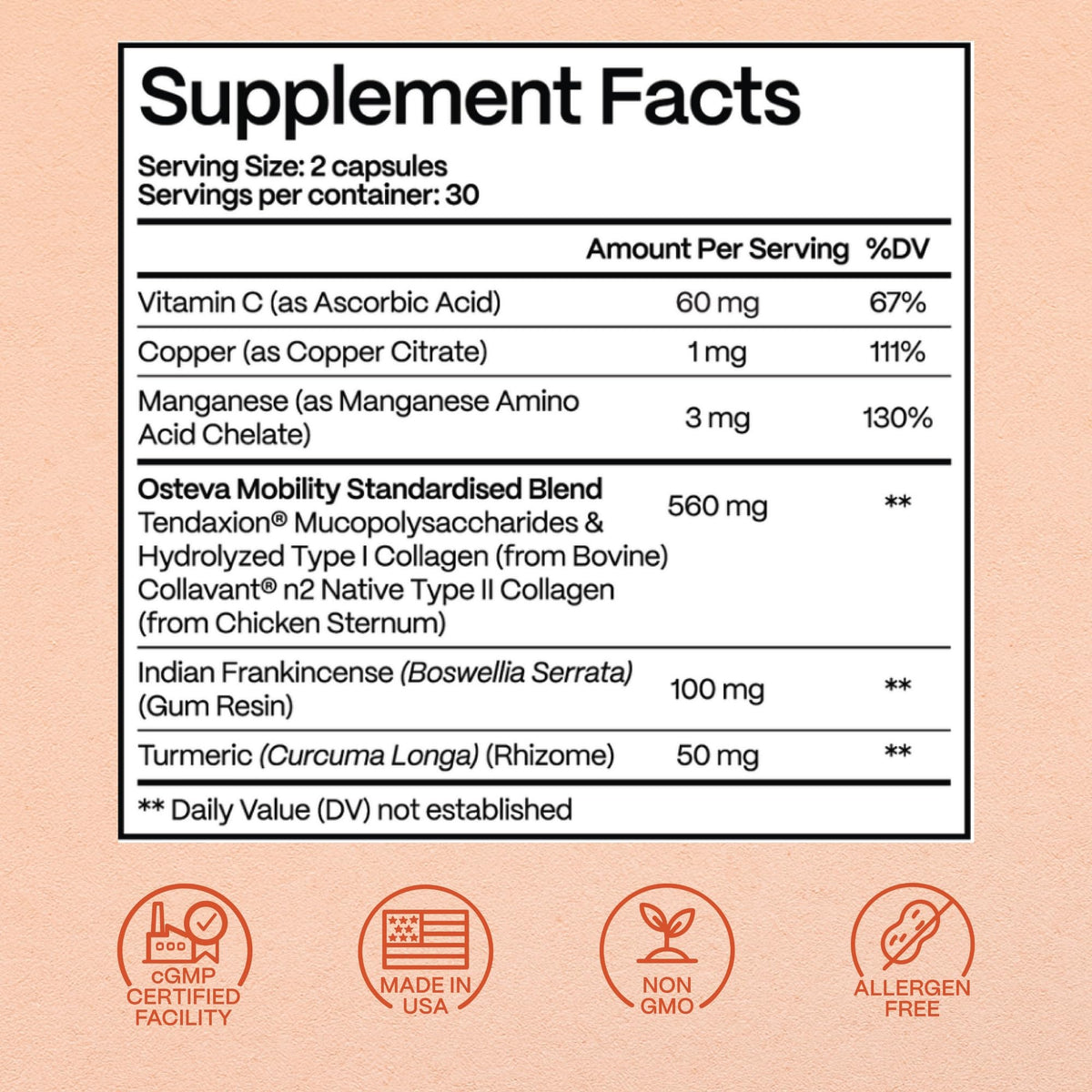 Rejuveen Osteva Joint Support Supplement for Women | High Potency Collagen, Turmeric, Boswellia | for Flexible Cartilage & Tendons, Resilient Knees & Hip, Improved Mobility | Non-GMO, 60 Ct - Maple Wellness Supplements
