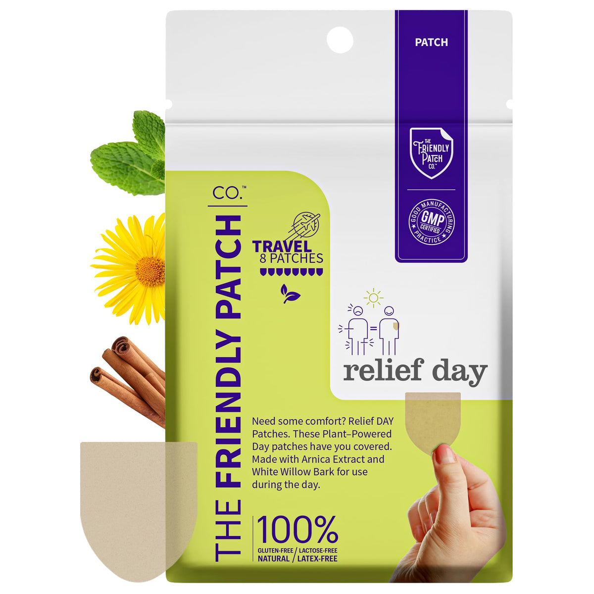 Relief Day & Night Patch Bundle - Arnica, White Willow Bark, Melatonin, Ashwagandha, Saffron & Peppermint for Soreness, Discomfort & Sleep Support for Women and Men - 16 Plant-Powered Patches - Maple Wellness Supplements