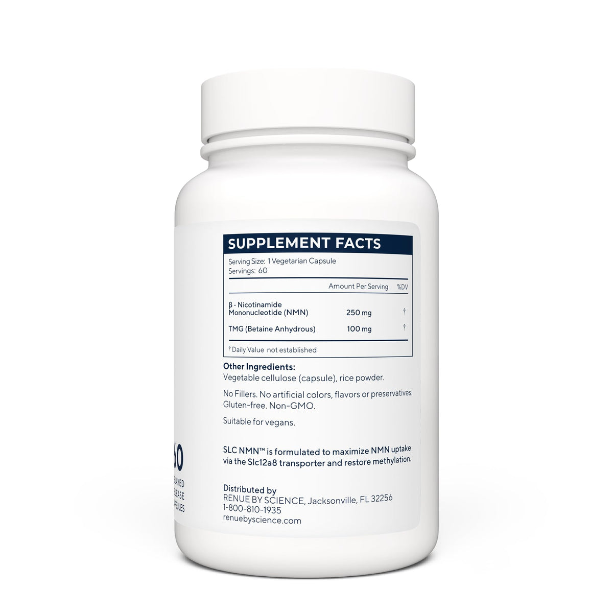 Renue By Science NMN Supplement | 60 SLC Enteric Capsules - 250mg Nicotinamide Mononucleotide per Serving | Delayed Release for Increased Absorption | Manufactured in The USA - Maple Wellness Supplements