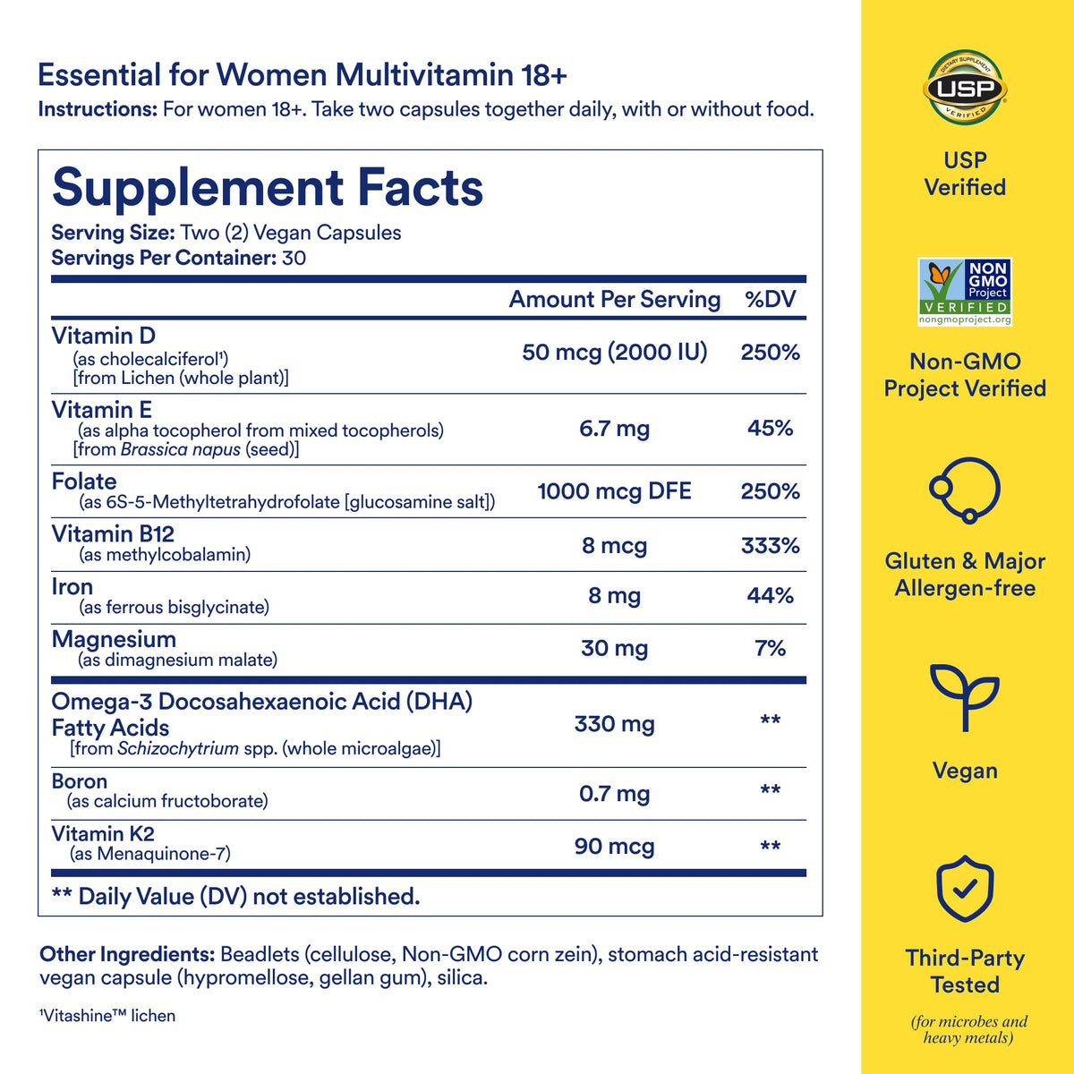 Ritual Women’s 18+ Daily Multivitamin - Key Essential Vitamins and Minerals to Support Energy, Heart, Bone, Brain Health* - Clinical Backed - Vegan - Maple Wellness Supplements