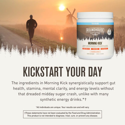 ROUNDHOUSE PROVISION Morning Kick, Greens Superfood Powder Supplement with Ashwagandha, Collagen & Probiotics - Sugar Free, Caffeine Free (3 Pack, Strawberry Lemonade Flavor) by Chuck Norris - Maple Wellness Supplements
