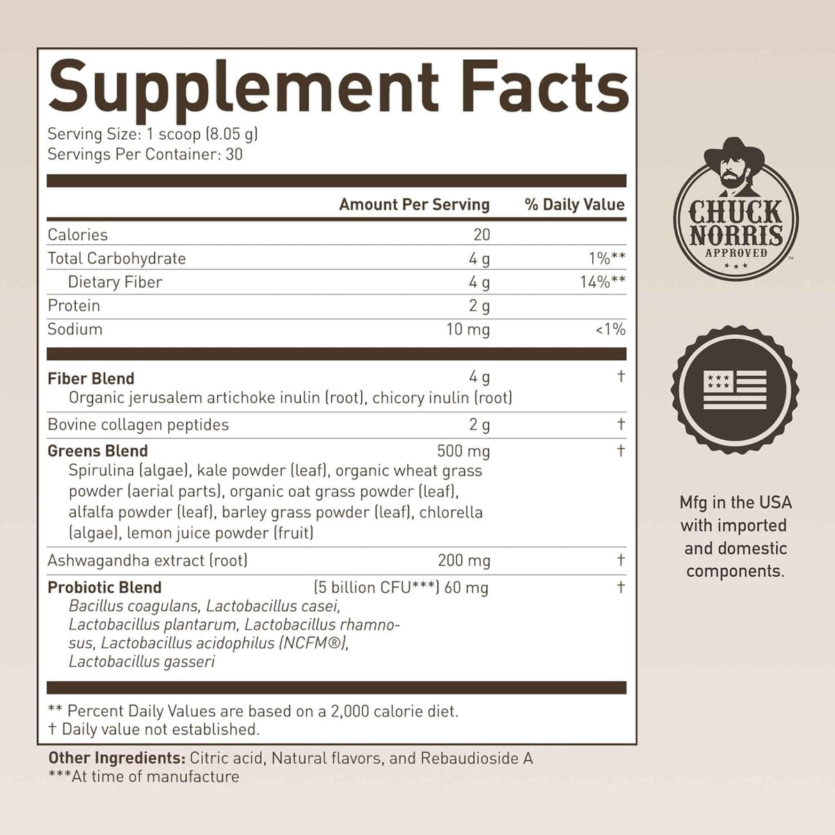 ROUNDHOUSE PROVISION Morning Kick, Greens Superfood Powder Supplement with Ashwagandha, Collagen & Probiotics - Sugar Free, Caffeine Free (3 Pack, Strawberry Lemonade Flavor) by Chuck Norris - Maple Wellness Supplements