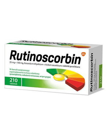 Buy ​Rutinoscorbin Vitamin C RUTINOSCORBIN - 210 tabs - Colds, Viral infections, Flu - Vitaza UK Supplements UK