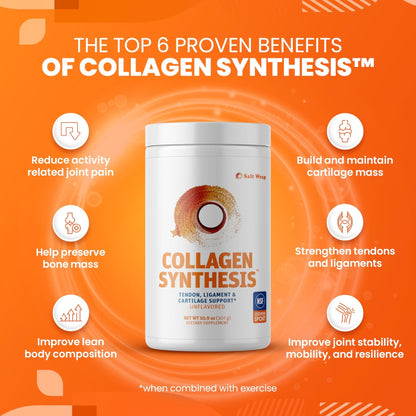 SaltWrap Collagen Synthesis - Collagen Peptides for Joints with Fortigel, Tendoforte, Best Collagen Powder for Tendons, Ligaments, and Cartilage Recovery and Repair, NSF Certified for Sport - Maple Wellness Supplements