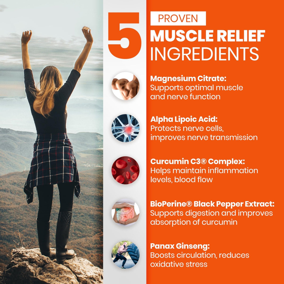 SaltWrap Mag 3D – Daytime (Non-Drowsy) Leg Cramp & Muscle Relief Support - Natural Supplement for Muscle and Nerve Health with Turmeric, Alpha Lipoic Acid & Magnesium - Maple Wellness Supplements