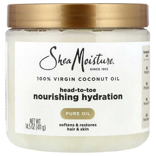 SheaMoisture for Dry Skin Nourishing Hydration 100% Extra Virgin Coconut Oil Soften and Restore Skin and Hair 14.5 oz - Maple Wellness Supplements