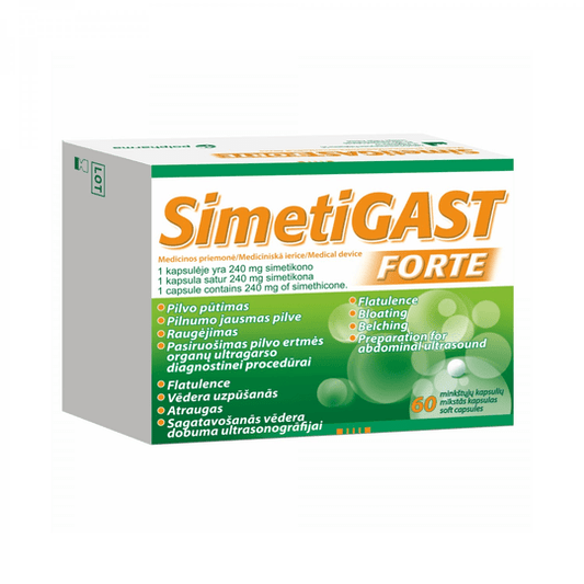 Simetigast 60 Caps Reduce Stomach Bloating Gas Relief Gastrointestinal Disorder - Maple Wellness Supplements
