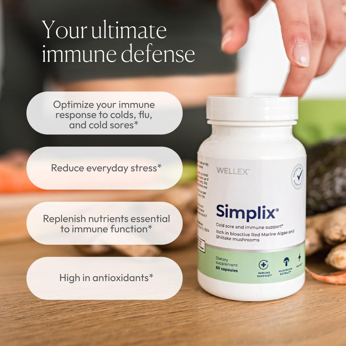 Simplix | Natural Supplement to Strengthen The Immune System | Respond to Outbreaks | Source of Highly Researched Mushroom & Seaweed Polysaccharides 60 Veggie Capsules (3 Pack) (180 Count) - Maple Wellness Supplements