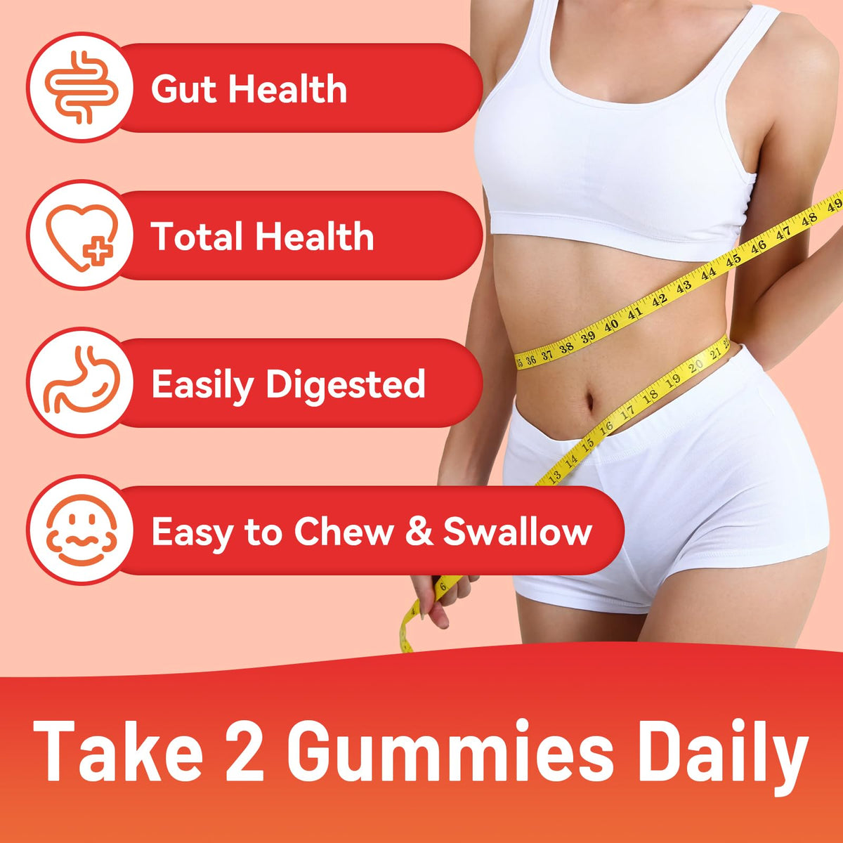 SmildeHeal Fiber Gummies, Dietary Fiber, for Women and Men, Gut Health Support, Non-GMOs, Non-Gluten, Vegan, Mixed Berry - Maple Wellness Supplements