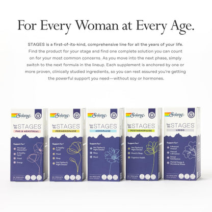 SOLARAY Menopause her Life Stages - Menopause Supplements for Women - Supports Mood, Sleep, Hot Flashes, Night Sweats - Vegan, Gluten Free - 60-Day Guarantee - 30 Servings, 60 VegCaps - Maple Wellness Supplements