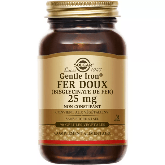 Solgar Gentle Iron 25 mg 90 vegetarian capsules - Maple Wellness Supplements