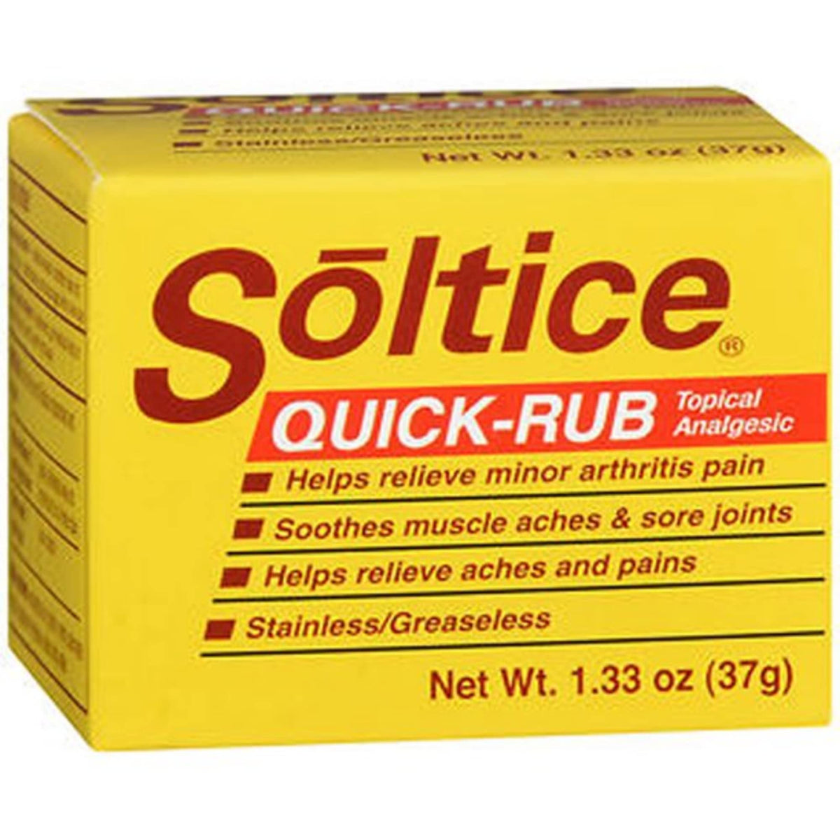 Soltice Quick Rub Topical Pain Reliever, 1.33 Ounces - Maple Wellness Supplements